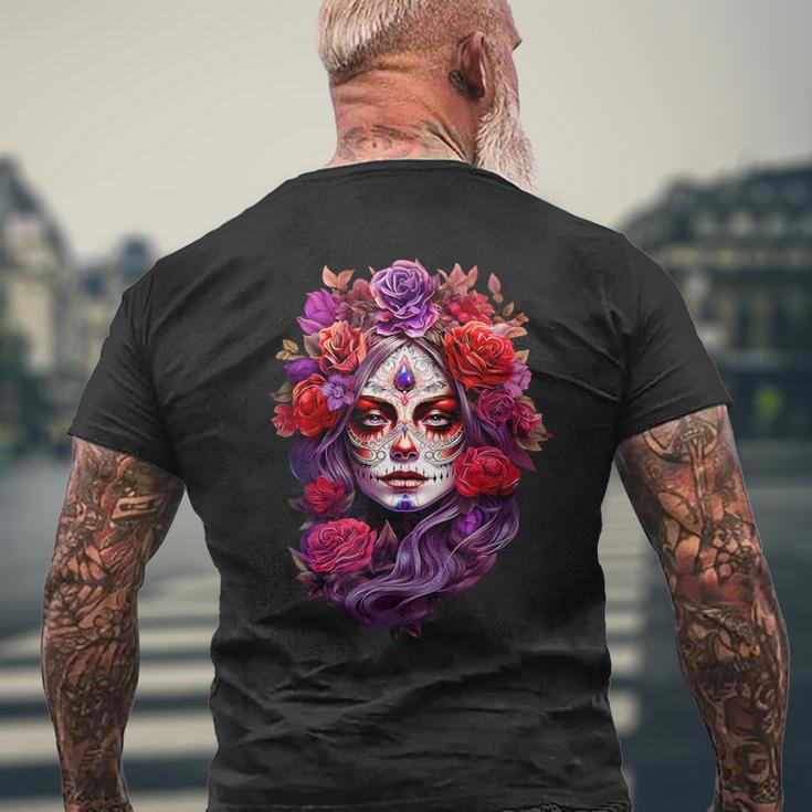 La Catrina Cool Dia De Muertos Day Of The Dead T-Shirt mit Rückendruck Geschenke für alte Männer