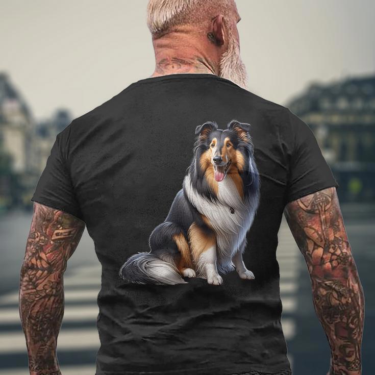 Langhaar Collie Motiv Collie T-Shirt mit Rückendruck Geschenke für alte Männer