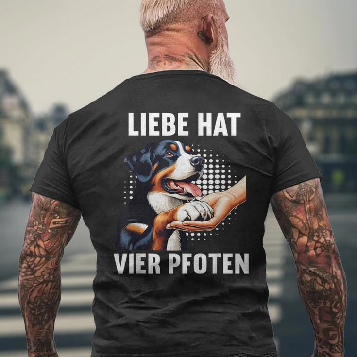 Liebe Hatier Pfoten Appenzeller Mountain Dog T-Shirt mit Rückendruck Geschenke für alte Männer