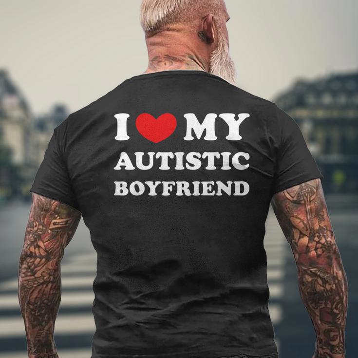 I Love My Autistic Boyfriend Love My Autistic Friend T-Shirt mit Rückendruck Geschenke für alte Männer