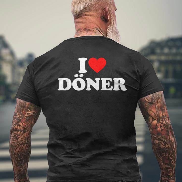 I Love Doner With I Love Doner Motif T-Shirt mit Rückendruck Geschenke für alte Männer