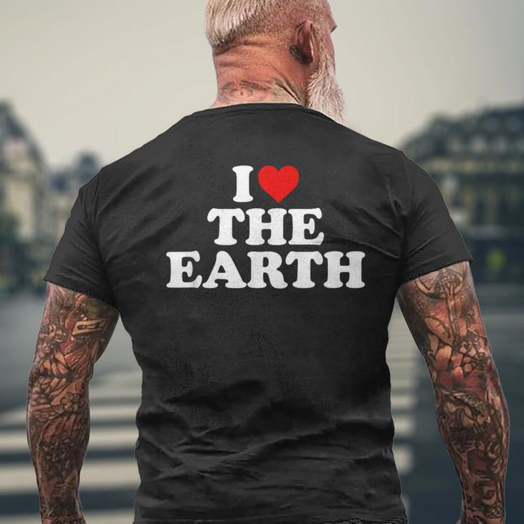 I Love The Earth Heart Environmental Alist T-Shirt mit Rückendruck Geschenke für alte Männer