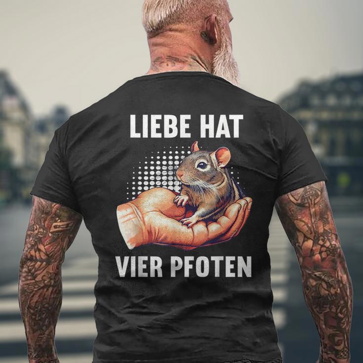 With Love Has Four Paws Degu Degus Owner Deguhalter T-Shirt mit Rückendruck Geschenke für alte Männer