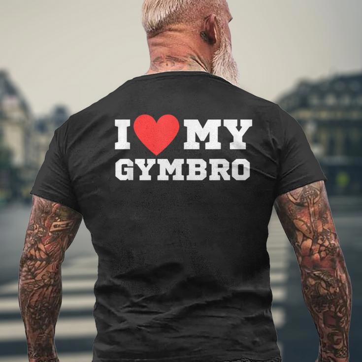 I Love My Gymbro Y2k Sigma Red Heart T-Shirt mit Rückendruck Geschenke für alte Männer