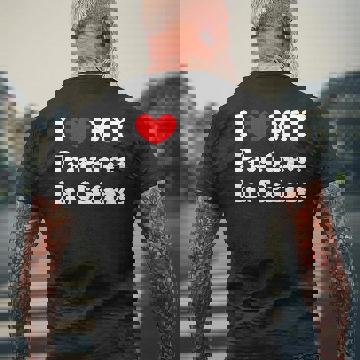I Love My Partner In Crime I Heart My Partner In Crime Camiseta Hombre Estampado Espalda Regalos para ancianos