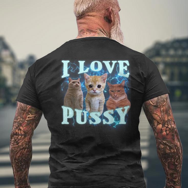 I Love Pussy Cat T-Shirt mit Rückendruck Geschenke für alte Männer