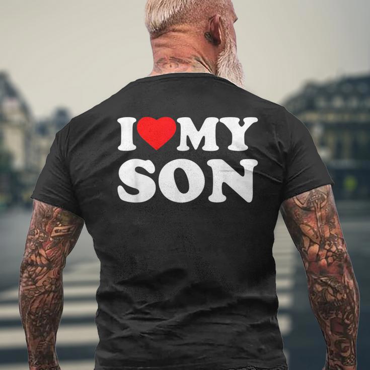 I Love My Son Heart T-Shirt mit Rückendruck Geschenke für alte Männer