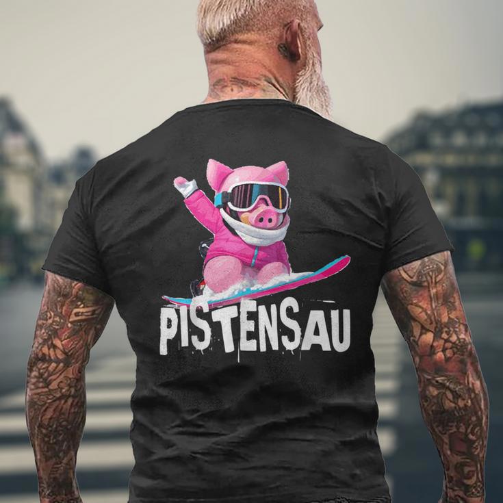 Lustiges Kostüm Apres Skifahren Snowboarden Wild Pisten-Sau T-Shirt mit Rückendruck Geschenke für alte Männer