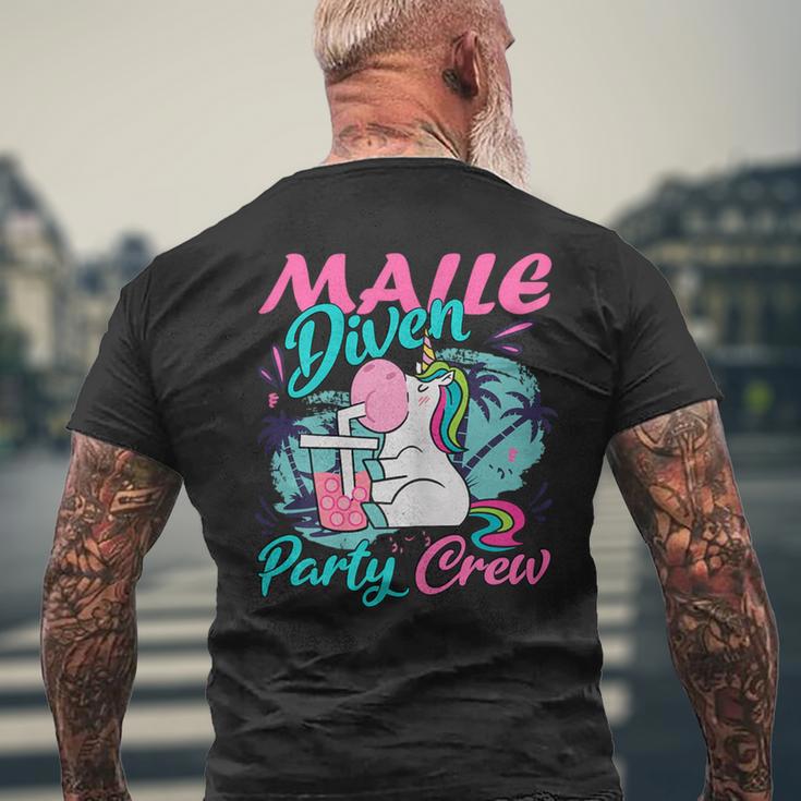 Malle Diven Party Crew Saufen T-Shirt mit Rückendruck Geschenke für alte Männer