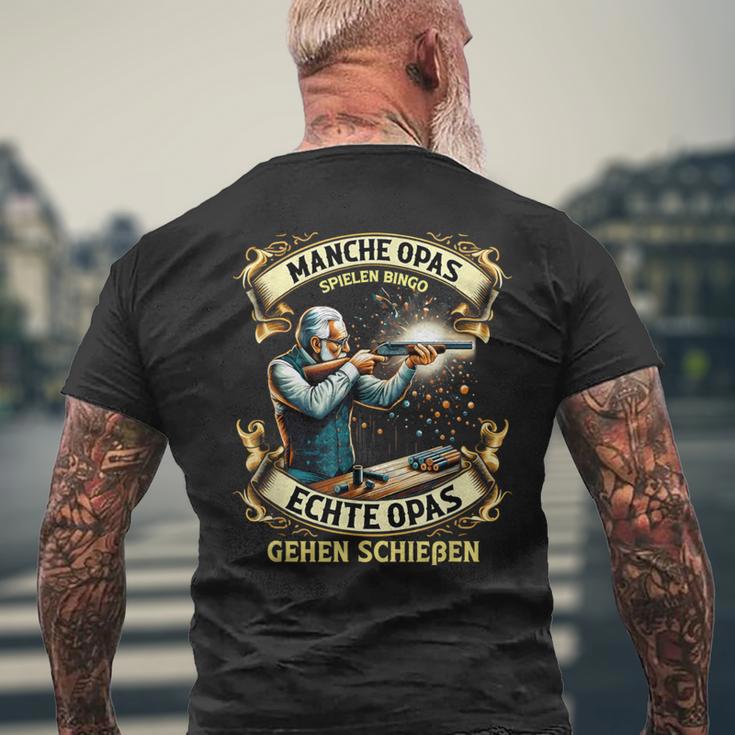 Manche Grandpa Play Bingo Real Grandpa Go Shooting T-Shirt mit Rückendruck Geschenke für alte Männer