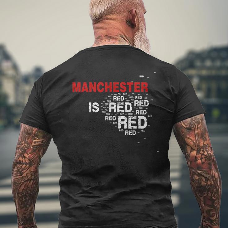 Manchester Is Red United Football Fans Slogan T-Shirt mit Rückendruck Geschenke für alte Männer