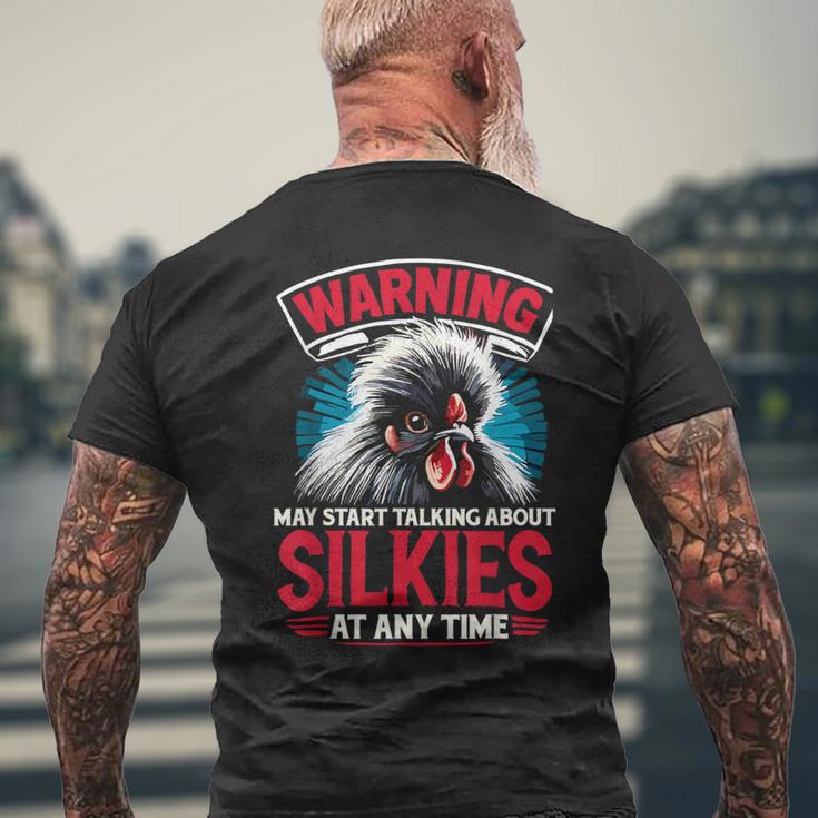 May Start Talking About Silkies Poultry Silky Chicken Men's Back Print T-Shirt Gifts for Old Men