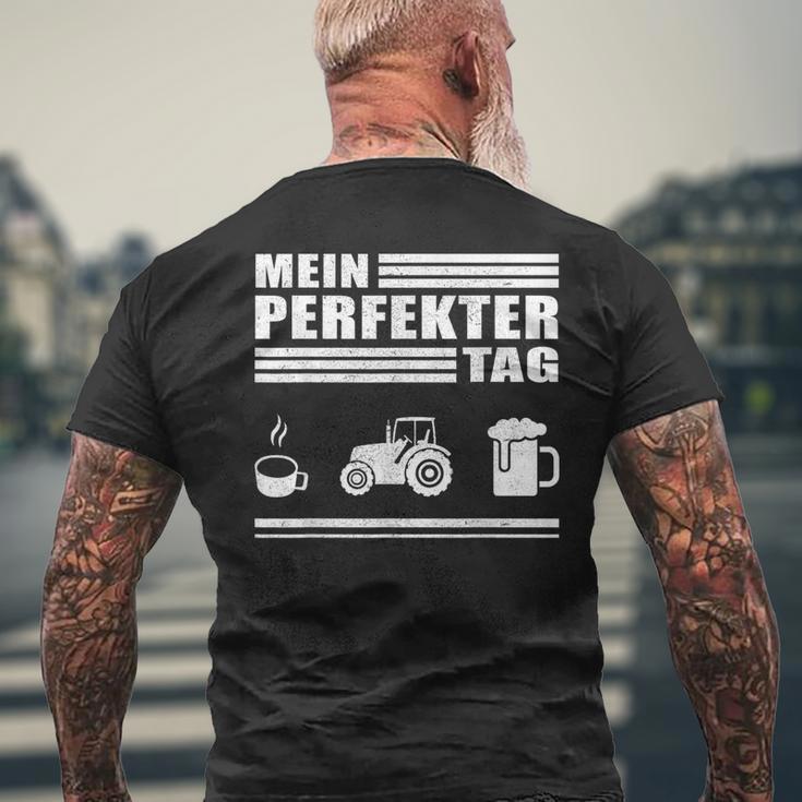 Mein Perfekt Tag Farmer T-Shirt mit Rückendruck Geschenke für alte Männer