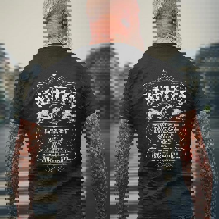 Memphis Tennessee Blues Country Music Guitarraintage Camiseta Hombre Estampado Espalda Regalos para ancianos