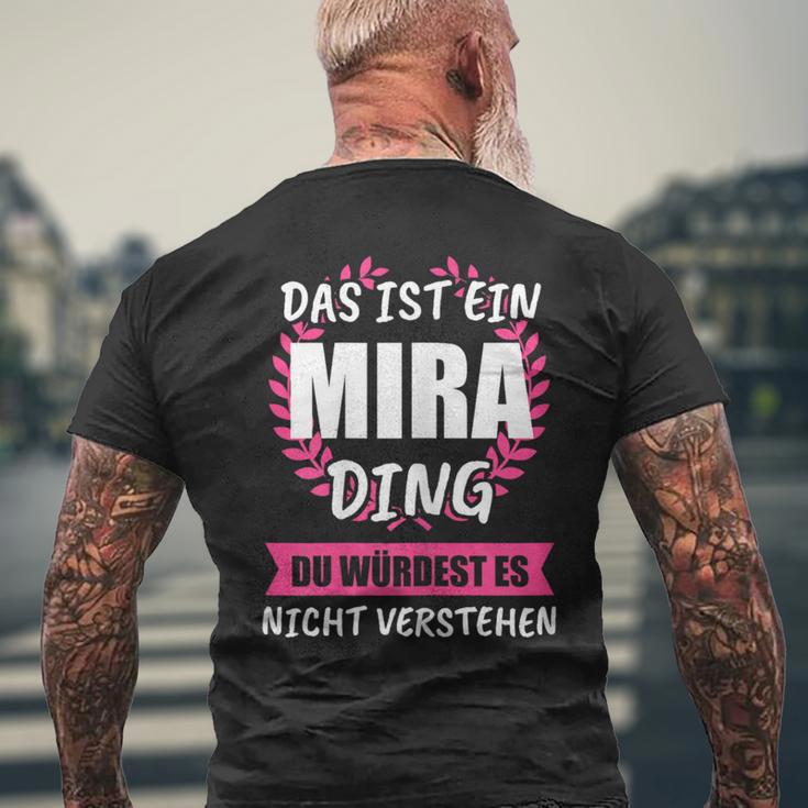 Mira Name First Name T-Shirt mit Rückendruck Geschenke für alte Männer