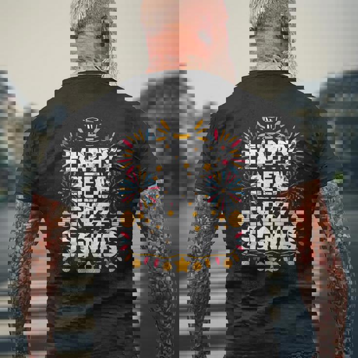 New Years Rizz Sigmas Party 2025 Gen Alpha Fireworks Men's T-shirt Back ...