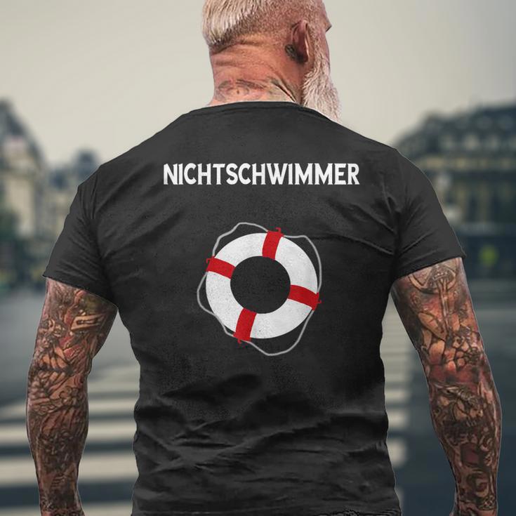 No Swimmer Lifebuoy Swimming Pool Swimming T-Shirt mit Rückendruck Geschenke für alte Männer