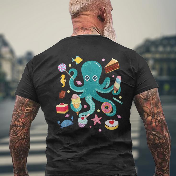 Octopus Cake Tentacle Sea Animals Children's T-Shirt mit Rückendruck Geschenke für alte Männer