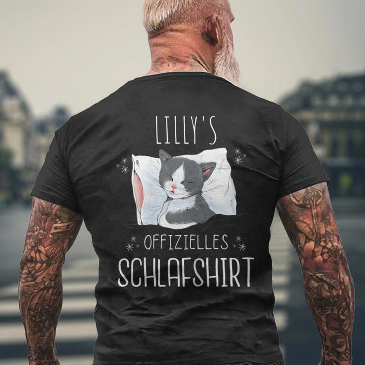 Official Cat Sleep Personalised Name Lilly T-Shirt mit Rückendruck Geschenke für alte Männer