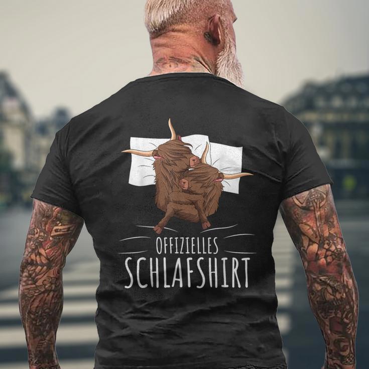 Official Scottish Highland Cow Sleep T-Shirt mit Rückendruck Geschenke für alte Männer