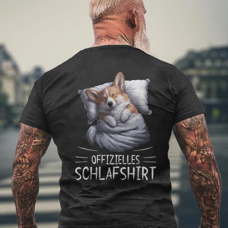 Official Sleep Corgi Dog Pyjamas T-Shirt mit Rückendruck Geschenke für alte Männer