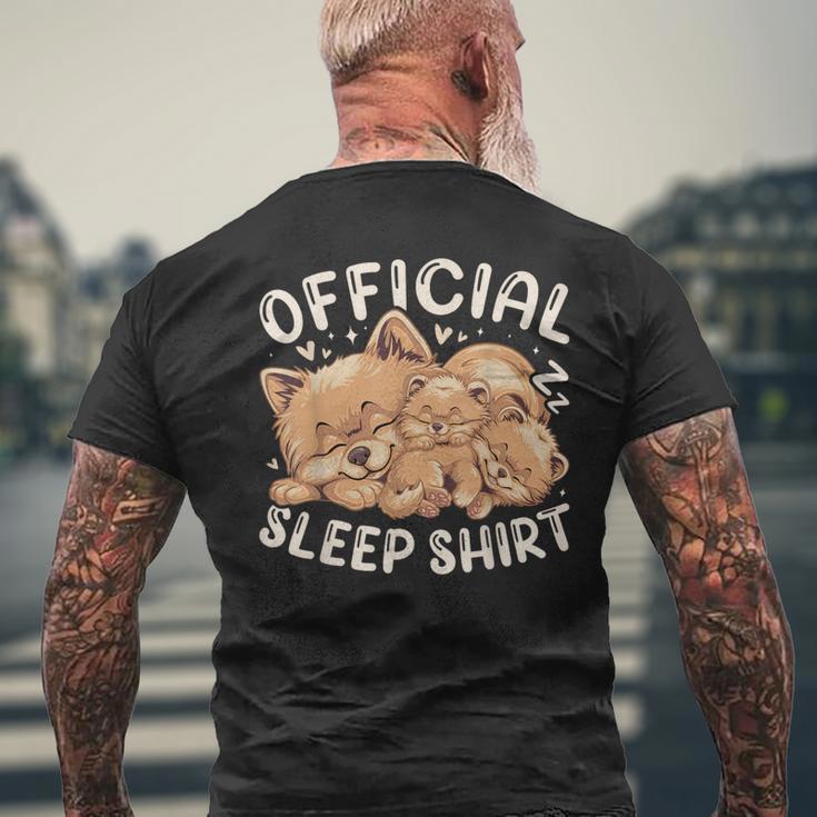 Official Sleep Pomeranian Dog With Puppy T-Shirt mit Rückendruck Geschenke für alte Männer