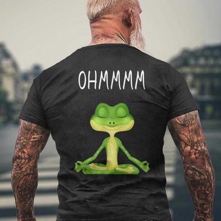 Ohmmmm With Saying Frog Meditation S T-Shirt mit Rückendruck Geschenke für alte Männer