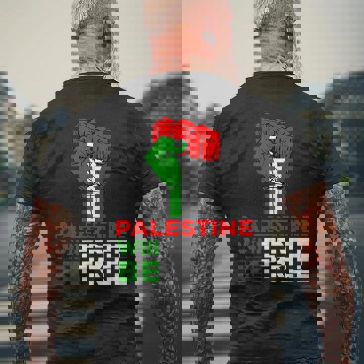 Palestine Will Be Free Camisa Con La Bandera De Palestina Camiseta Hombre Estampado Espalda Regalos para ancianos