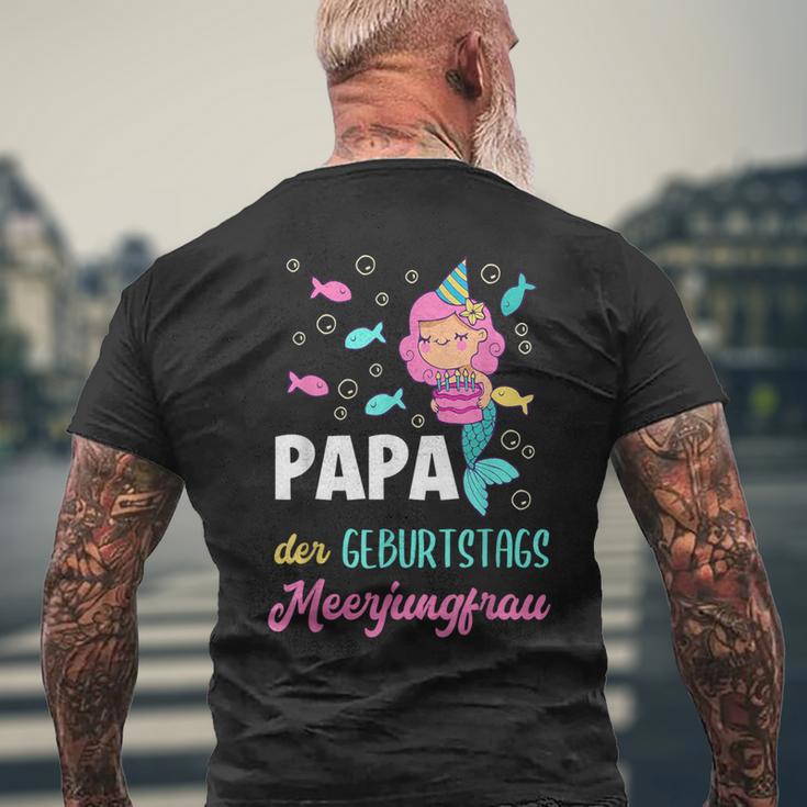 Papa The Birthday Mermaid Birthday T-Shirt mit Rückendruck Geschenke für alte Männer