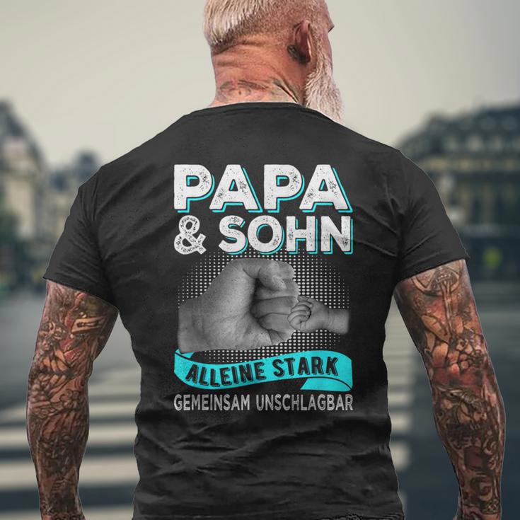 Papa Und Sohn Alleine Stark Gemeinsam Unschlagbar Father's Day T-Shirt mit Rückendruck Geschenke für alte Männer