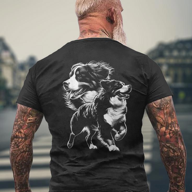 Playful Bernese Mountain Dog In Cool Drawing Style T-Shirt mit Rückendruck Geschenke für alte Männer