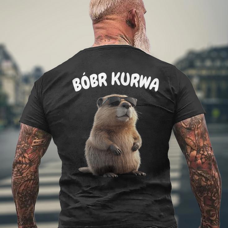 Polish Beaver Saying Bober Kurwa Yes Pierdole Bobr T-Shirt mit Rückendruck Geschenke für alte Männer