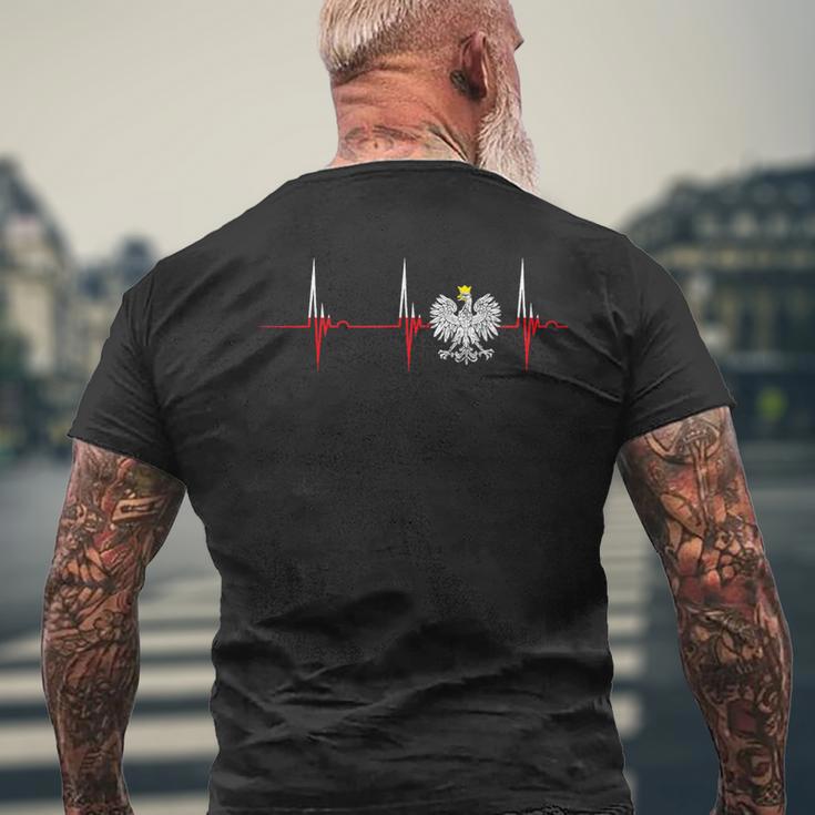 Polska Eagle Pole Heartbeat Ecg Pulse Polish Pride T-Shirt mit Rückendruck Geschenke für alte Männer