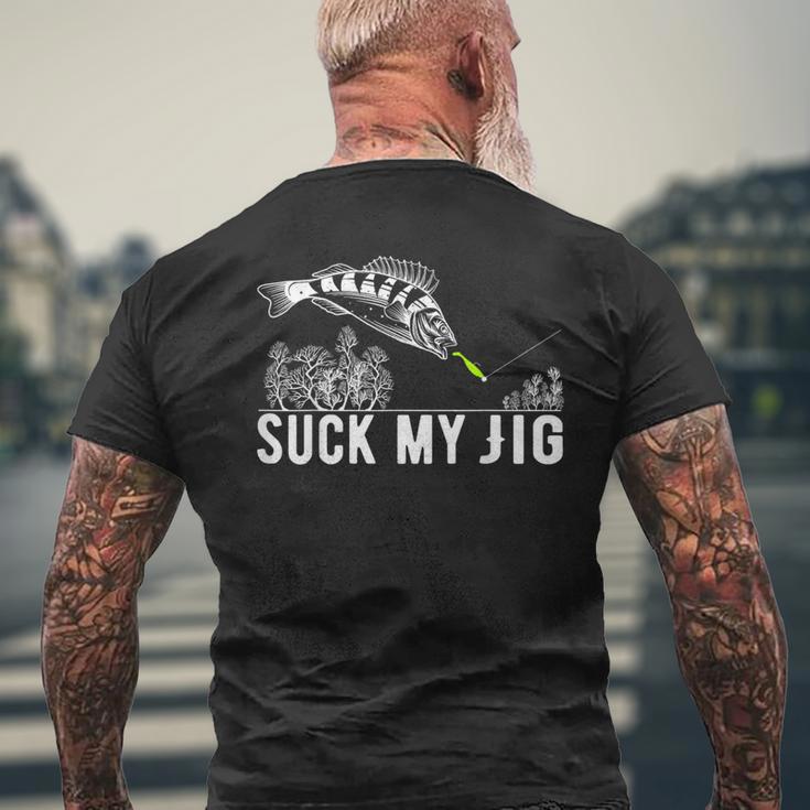 Predatory Fish Angler Suck My Jig Saying T-Shirt mit Rückendruck Geschenke für alte Männer