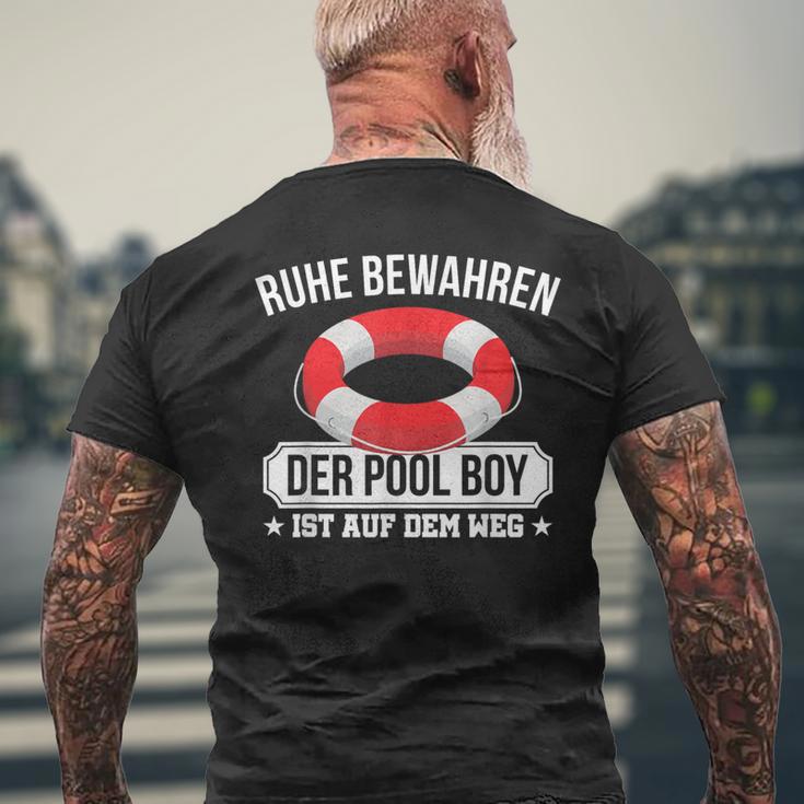 Quiet Keep The Pool Boy Lifeguard Pool Boy T-Shirt mit Rückendruck Geschenke für alte Männer