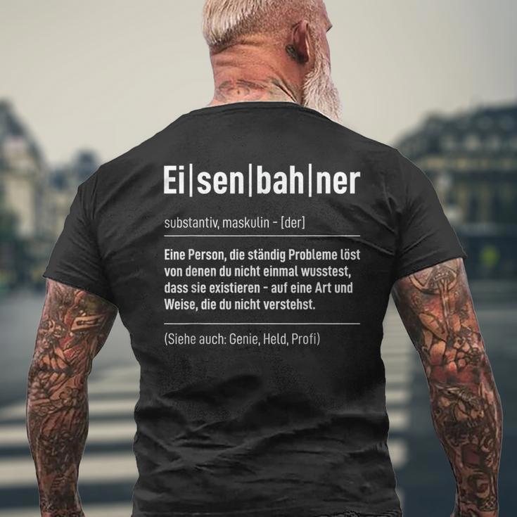 Railway Saying Model Railway Train Railway Definition T-Shirt mit Rückendruck Geschenke für alte Männer