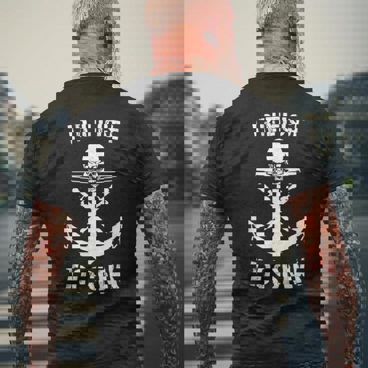 I Refuse To Sink De Entrenamiento De Gimnasio Con Calavera De Ancla Camiseta Hombre Estampado Espalda Regalos para ancianos