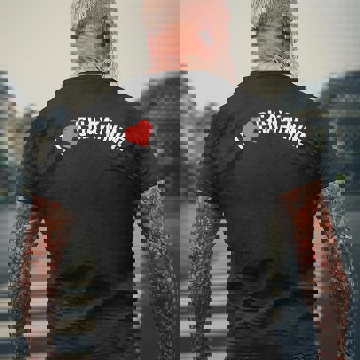Regalo Para El Primer Nombre Chayanne I Love Chayanne Camiseta Hombre Estampado Espalda Regalos para ancianos