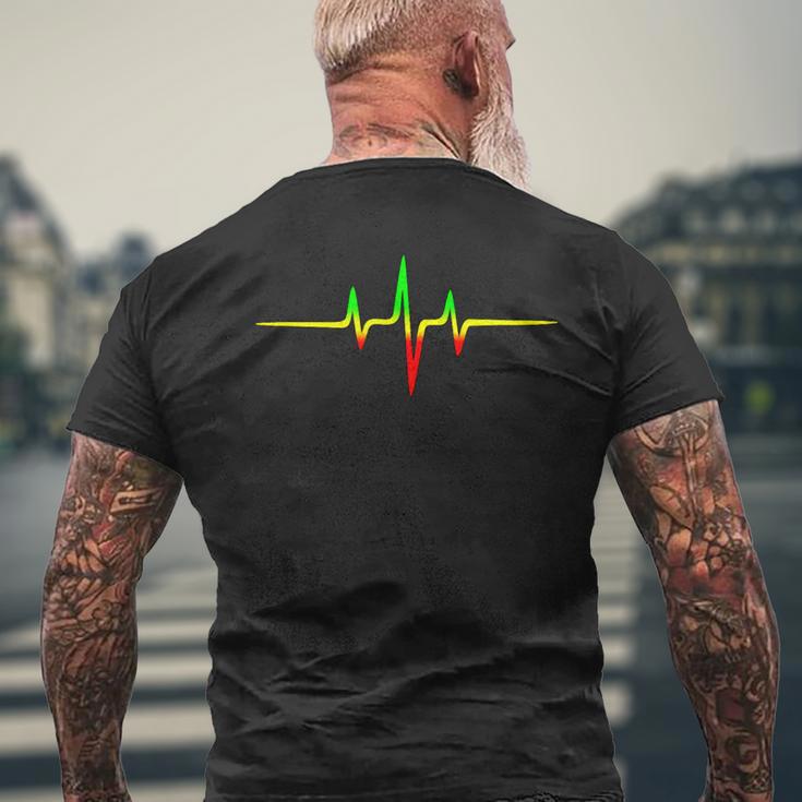 Reggae Heartbeat Pulse Frequency Music Wave Colours T-Shirt mit Rückendruck Geschenke für alte Männer