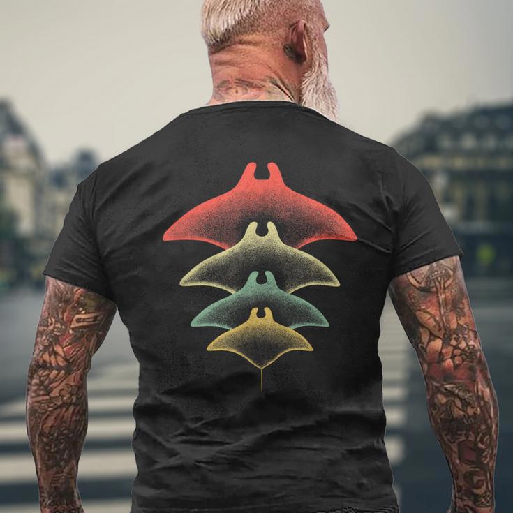 Retro Stingray Manta Ray Underwater Diving T-Shirt mit Rückendruck Geschenke für alte Männer