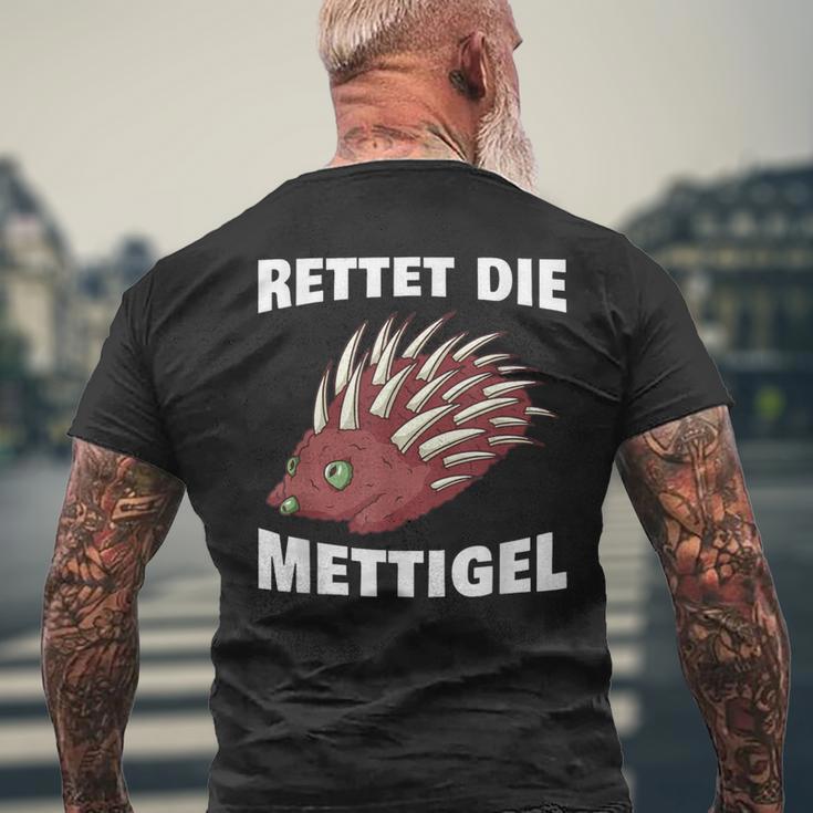 Rettet Die Mettigel Mettbrötchen Minced Meat Minced Meat Peter Mett T-Shirt mit Rückendruck Geschenke für alte Männer