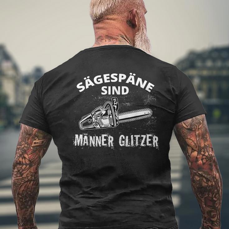 Sägespäne Sind Männer Glitzer Holzfälller T-Shirt mit Rückendruck Geschenke für alte Männer