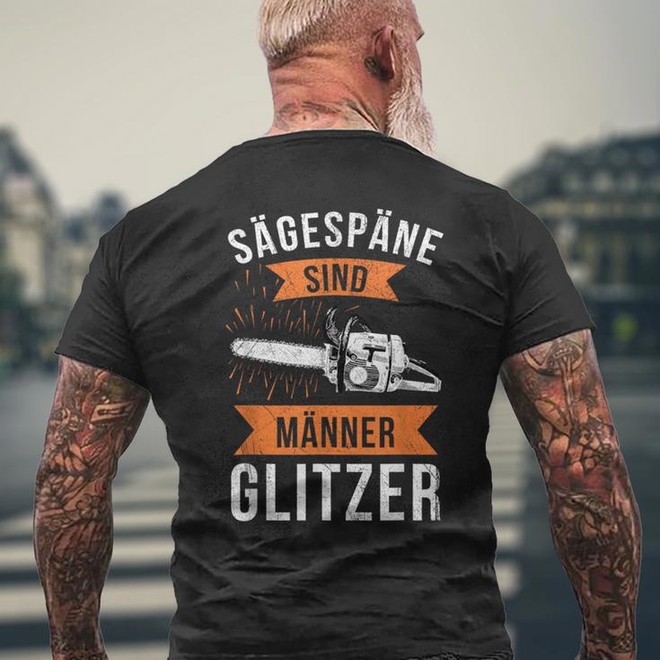 Sägespäne Sind Männerglitzer Lumberjack Forestry T-Shirt mit Rückendruck Geschenke für alte Männer