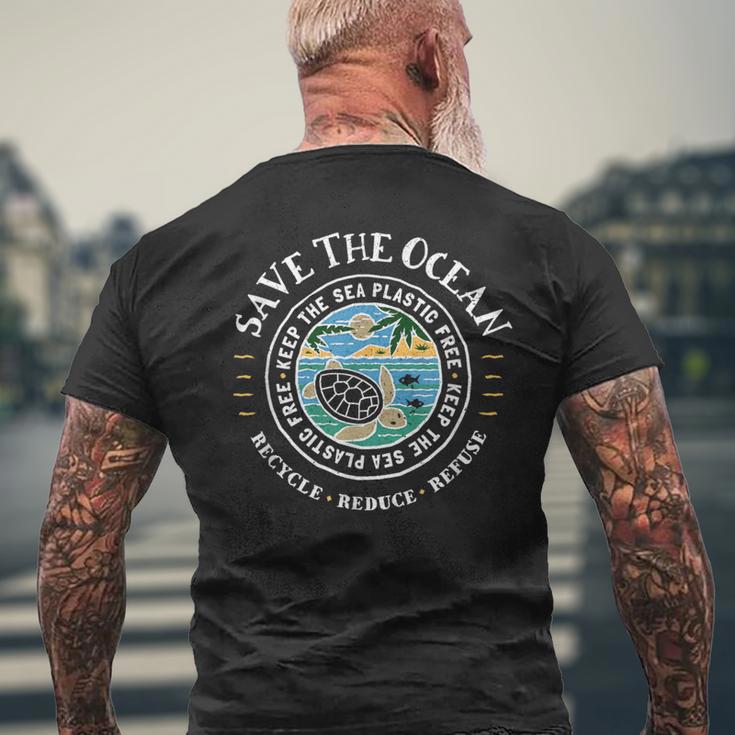 Save The Ocean Keep Sea Plastic Free Turtle T-Shirt mit Rückendruck Geschenke für alte Männer