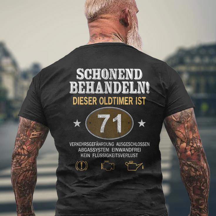 Schonend Behandeln Oldtimer Ist 71 Jahre 71St Birthday T-Shirt mit Rückendruck Geschenke für alte Männer