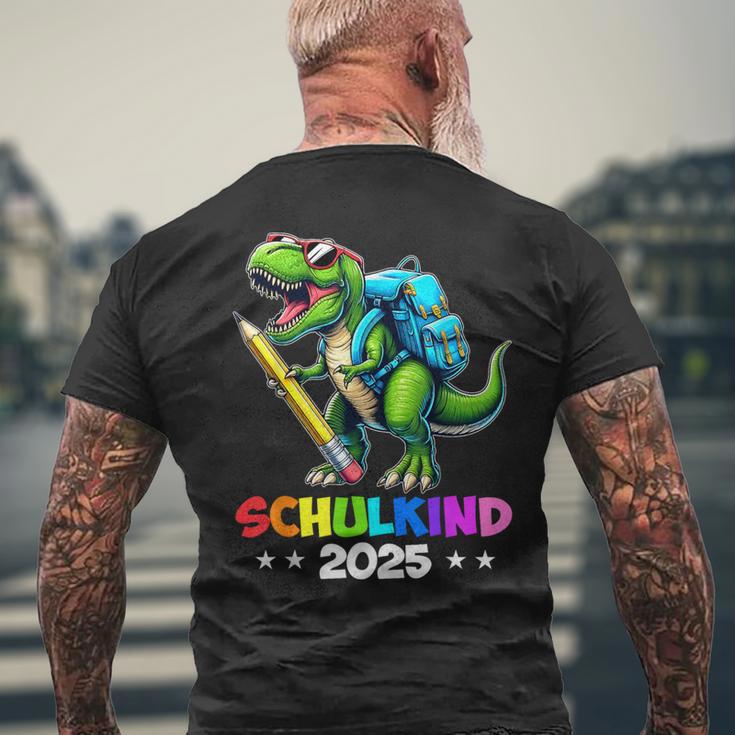 Schulkind 2025 DinoRex Jungen Dinosaurier Einschulung T-Shirt mit Rückendruck Geschenke für alte Männer