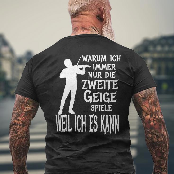 Secondiolin Classic Orchestra Musician T-Shirt mit Rückendruck Geschenke für alte Männer