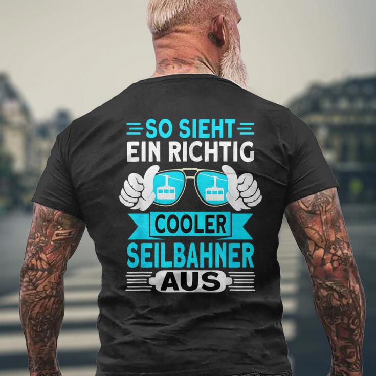 Seilbahn Gondel Seilbahner T-Shirt mit Rückendruck Geschenke für alte Männer