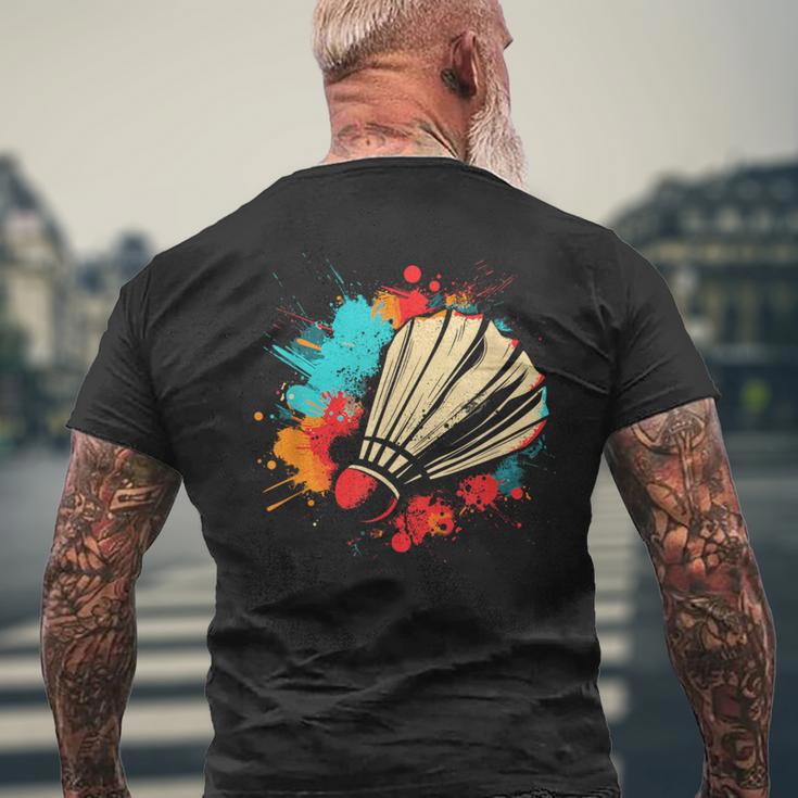 Shuttlecock Graffiti Badminton Lovers Badminton Hall T-Shirt mit Rückendruck Geschenke für alte Männer