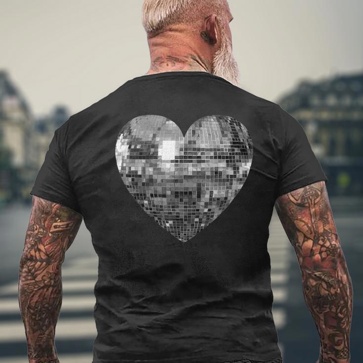 Silver Disco Ball Heart T-Shirt mit Rückendruck Geschenke für alte Männer